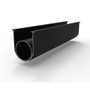 Garage Door Land Bottom Seal with O Ring rendering in black vinyl