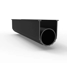 Garage Door Land Bottom Seal with O Ring rendering in black vinyl left side view