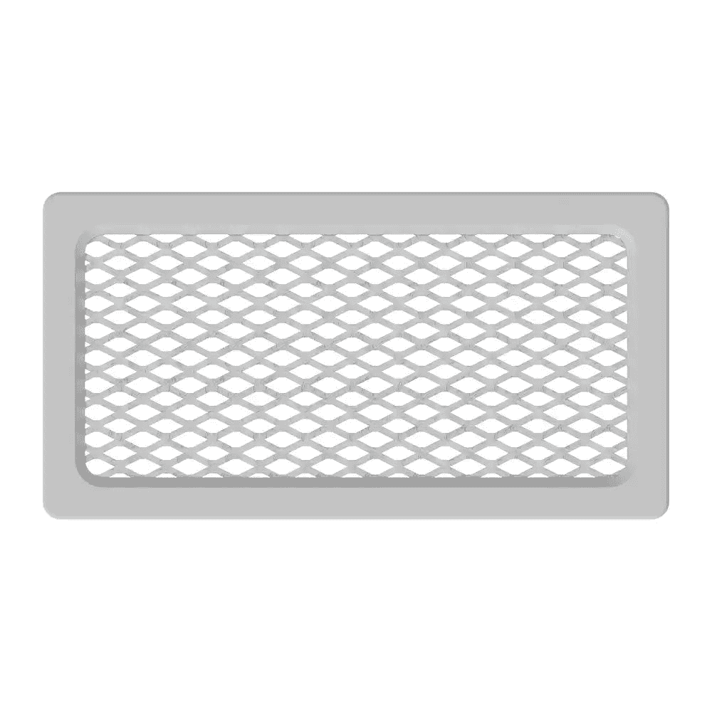 Garage Door Land Expanded Aluminum Vent on white 1224 frame Front view