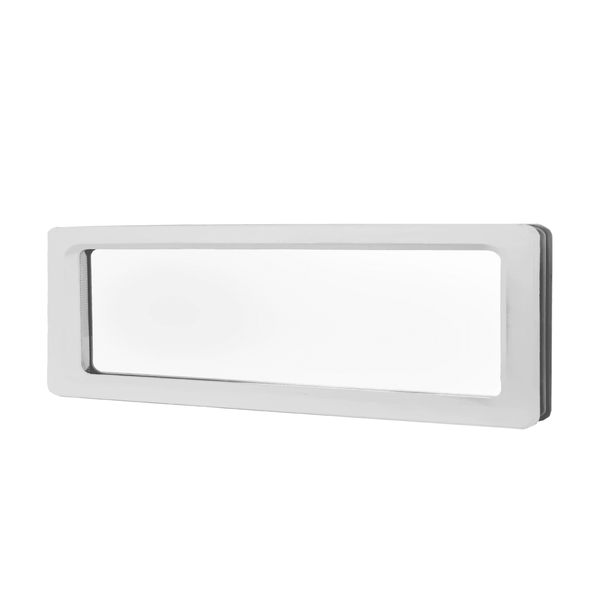 8" x 24" Commercial Garage Door Window with tempered glass and white frame.