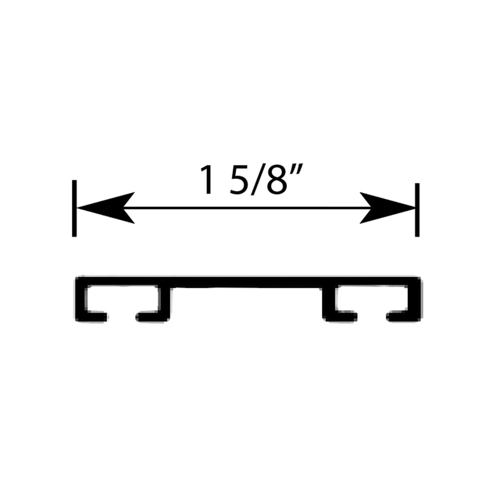 Garage Door Aluminum Bottom Seal Retainer Diagram 1 5/8" wide