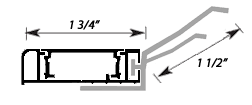 Boer Dual Fin PVC Top and SIde Garage Seal Technical Drawing with measurements