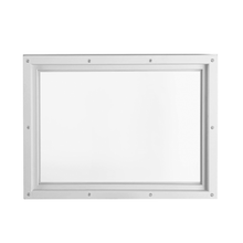 Garage Door Land 1420 Window rear view in a white frame