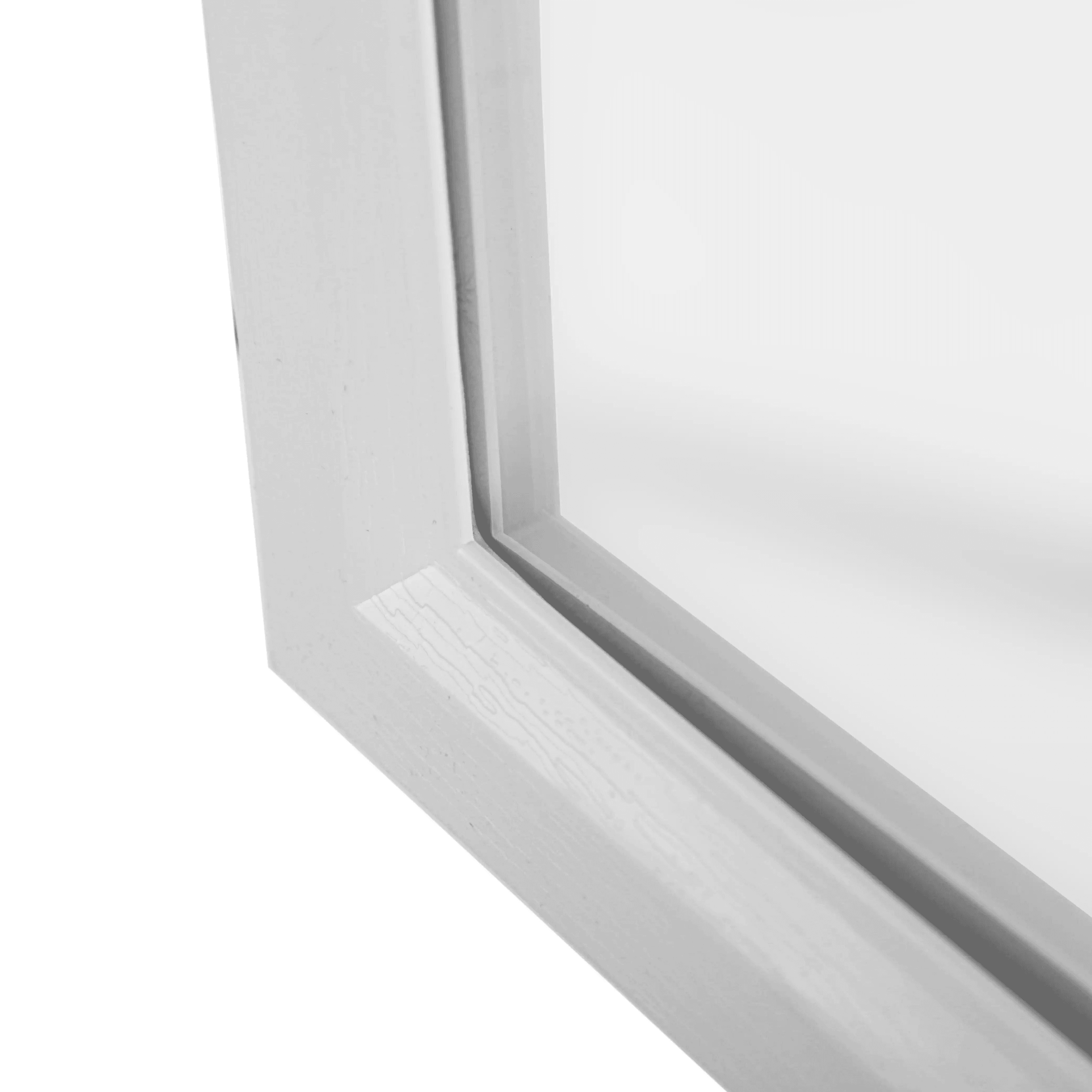 Garage Door Land 1420 Window close up on window gap white frame